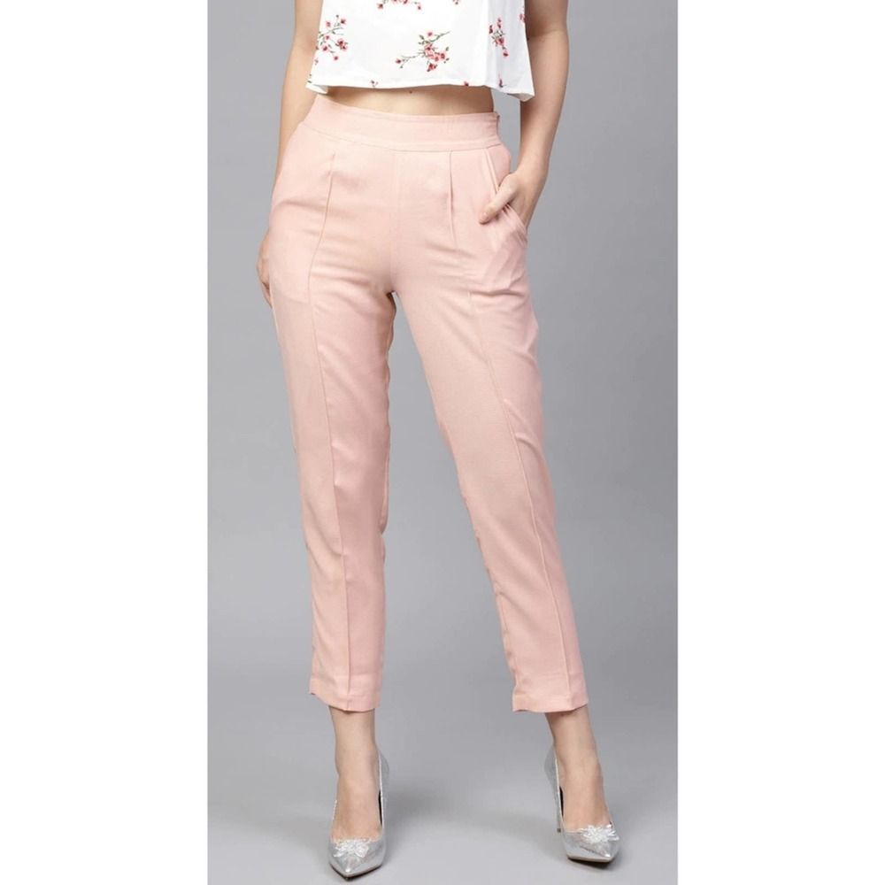 Sassafras Pink Tapered Trouser Ankle Pants Large